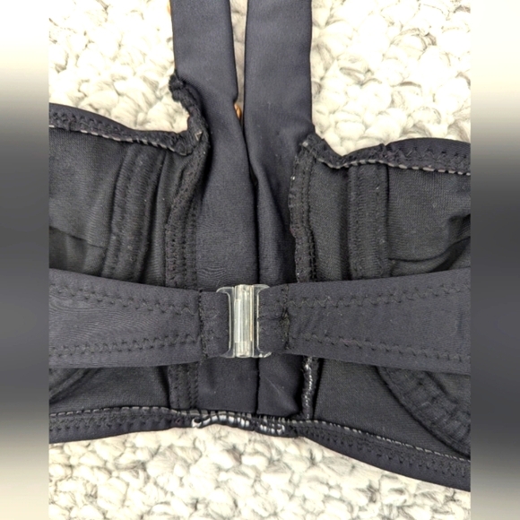 NWT Womens (Size Medium) Black Tube Top Bikini With Shell Buttons & Gold Accents - Picture 6 of 16